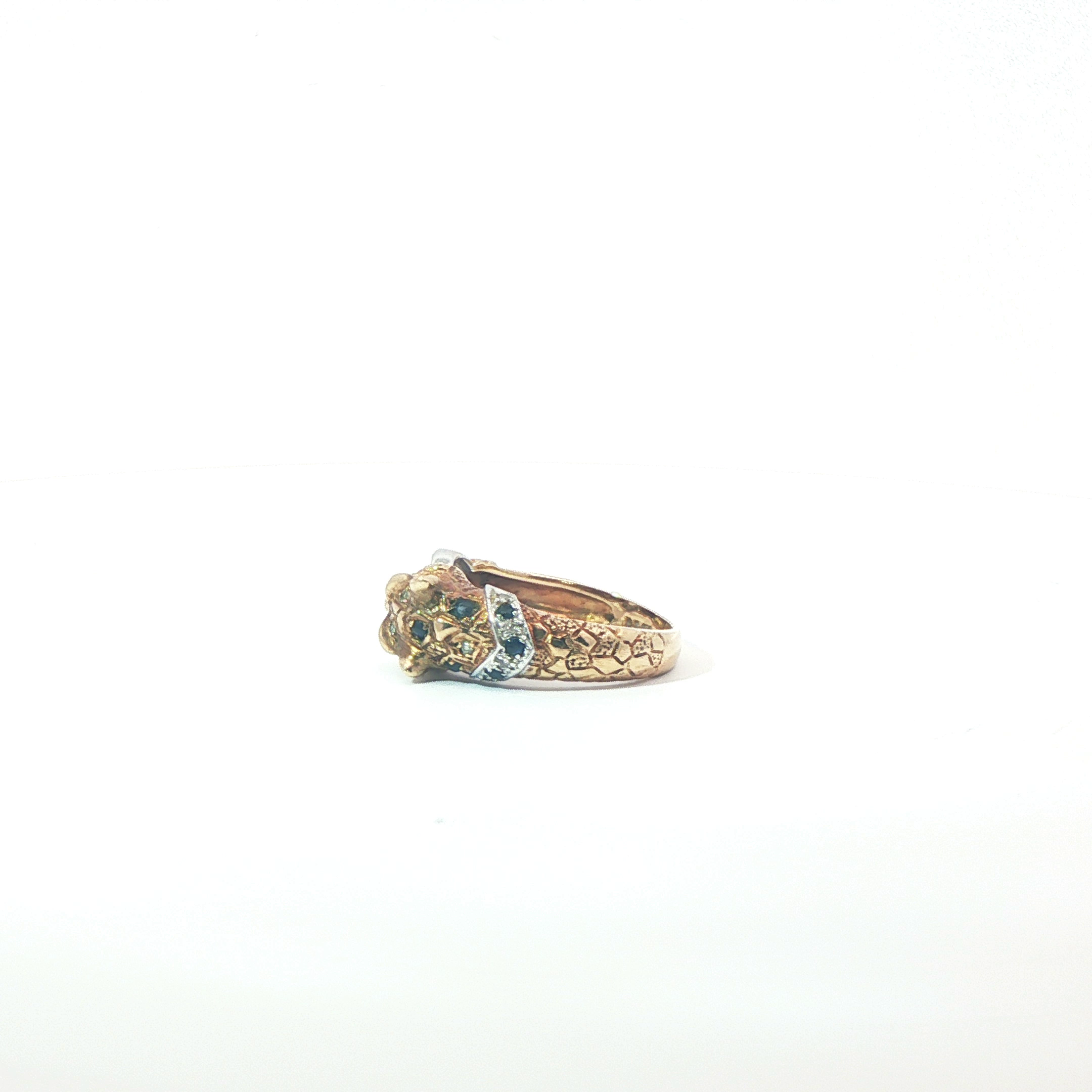 Size L Pre-Owned 9CT Leppard Head Ring (3.89g)