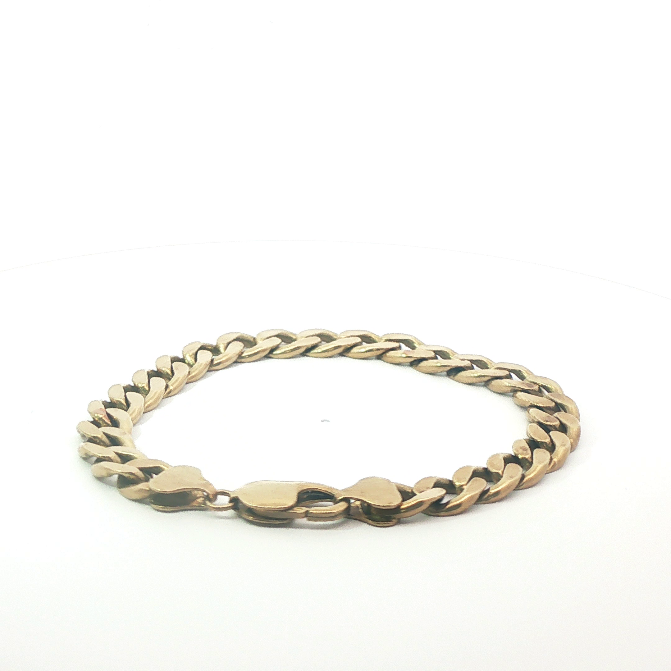 9" Pre-Owned 9CT Flat curb Bracelet (32.48g)