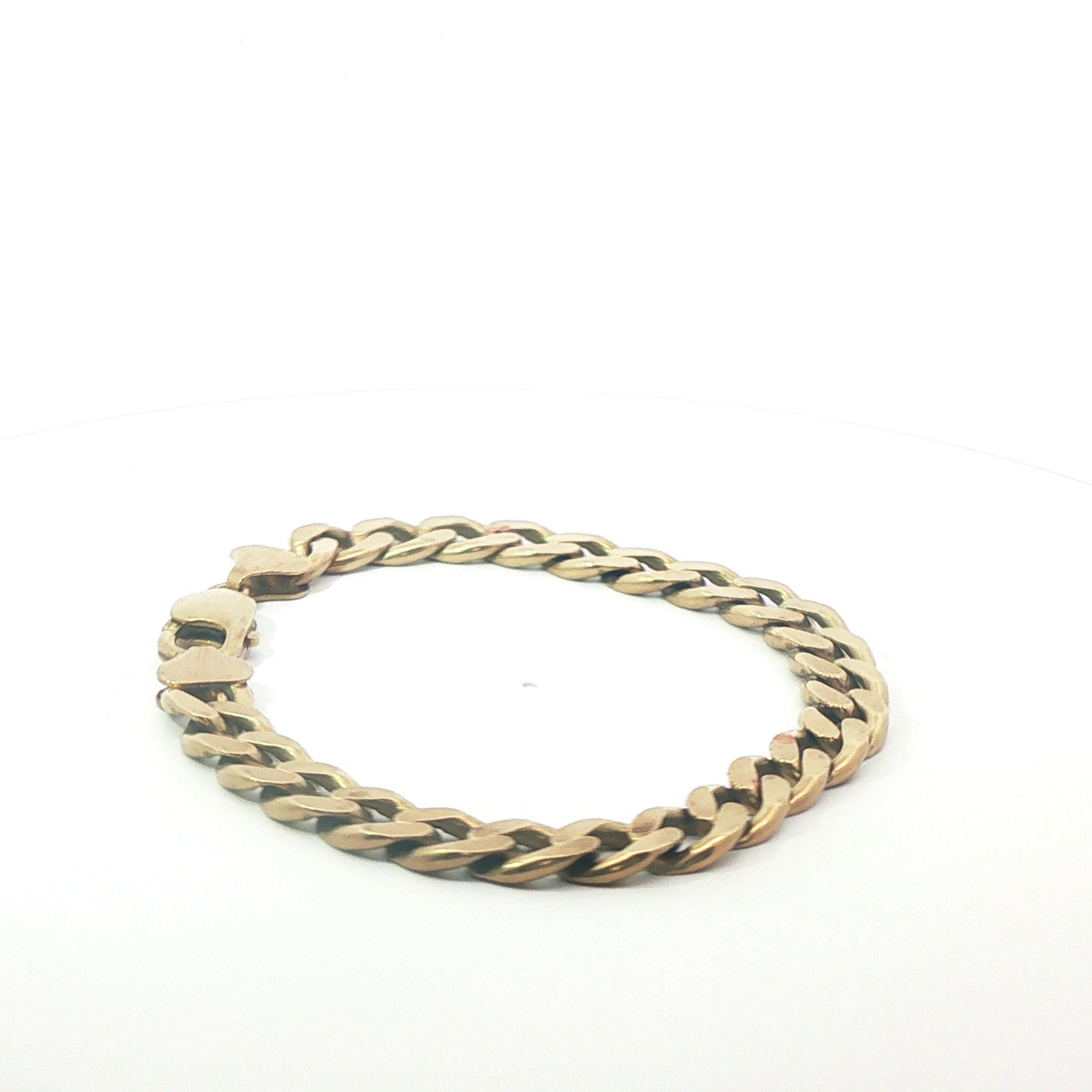 9" Pre-Owned 9CT Flat curb Bracelet (32.48g)