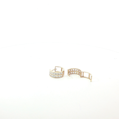 Pre-Owned 9ct Stone Set Hooped Earrings (2.23g)