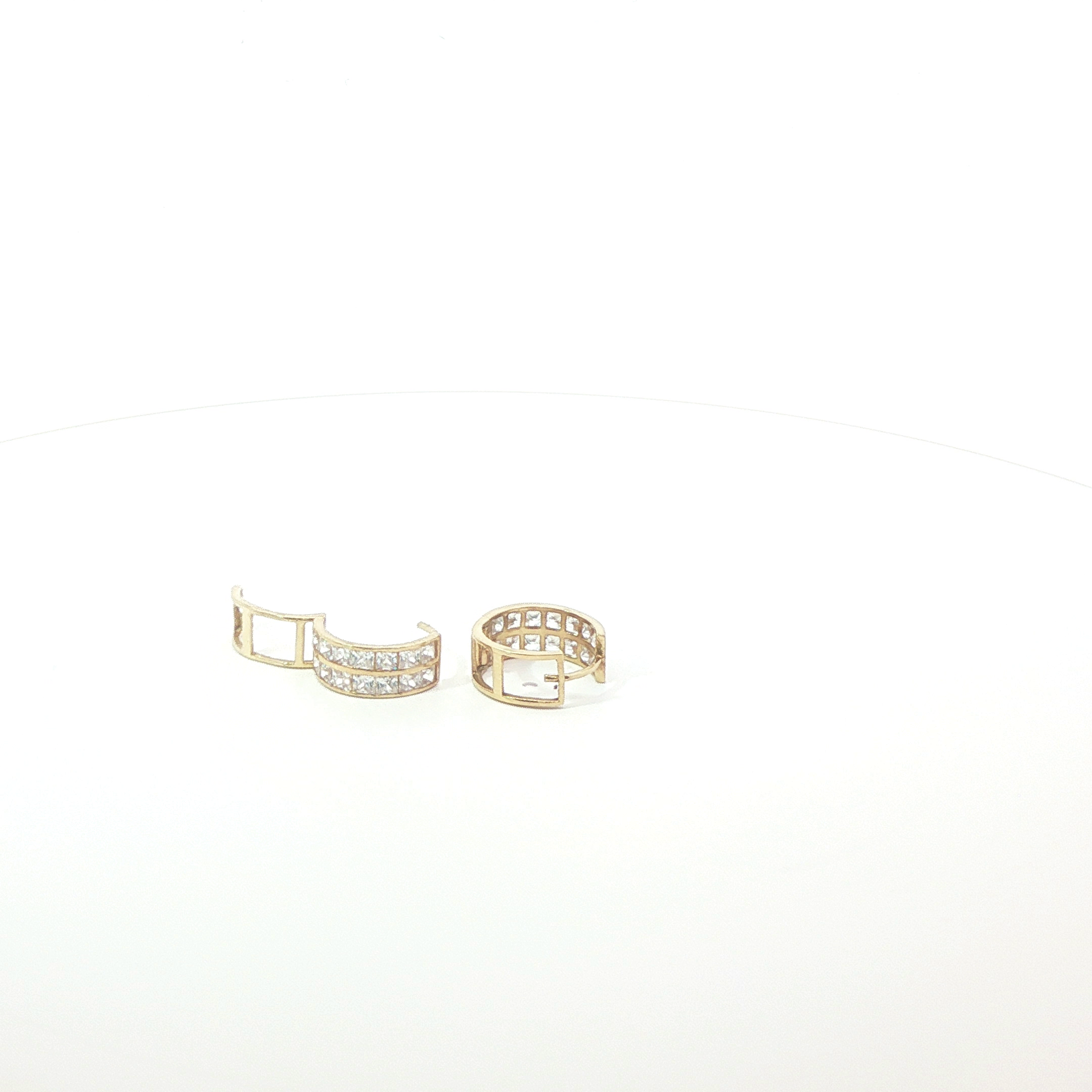 Pre-Owned 9ct Stone Set Hooped Earrings (2.23g)