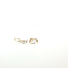 Pre-Owned 9ct Stone Set Hooped Earrings (2.23g)