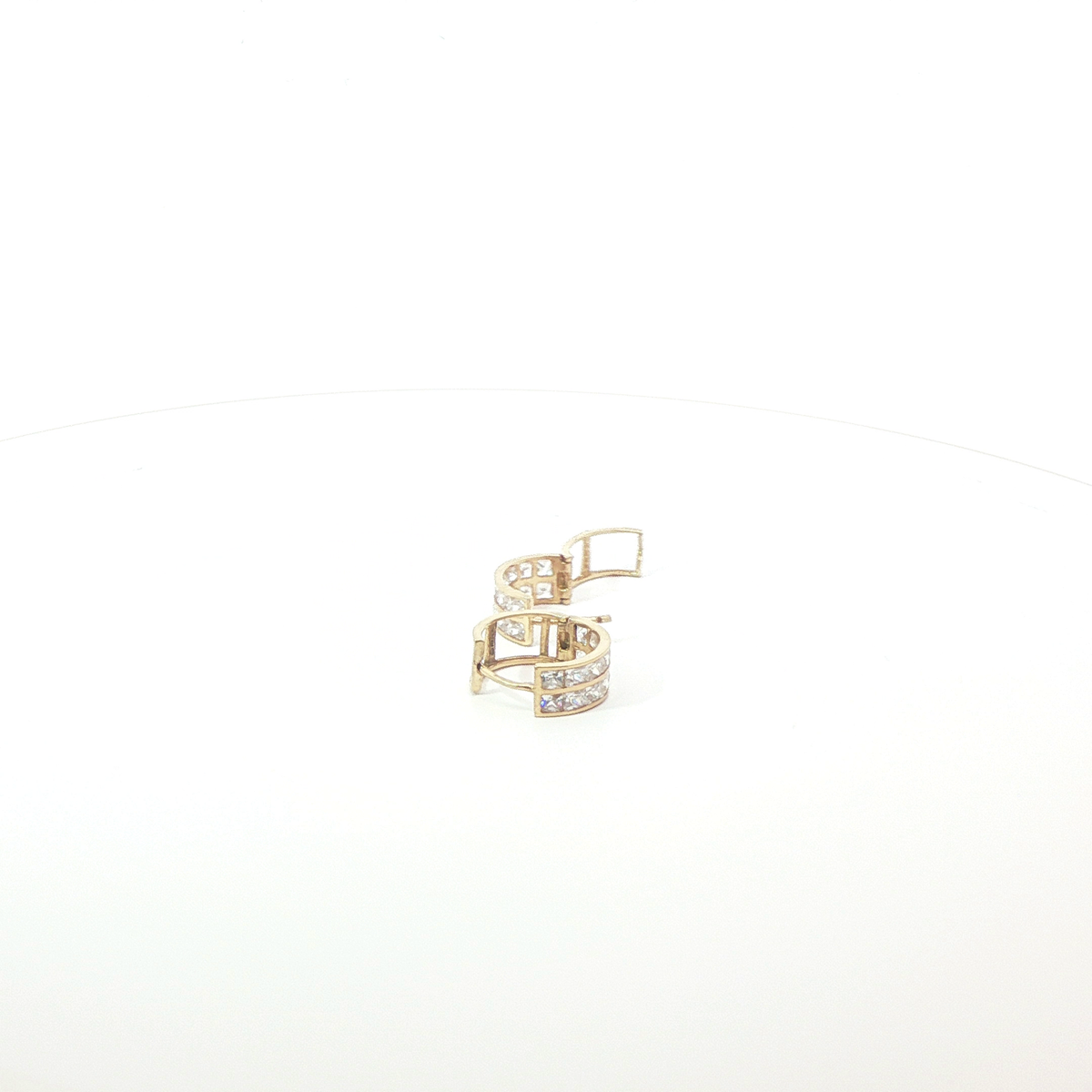 Pre-Owned 9ct Stone Set Hooped Earrings (2.23g)