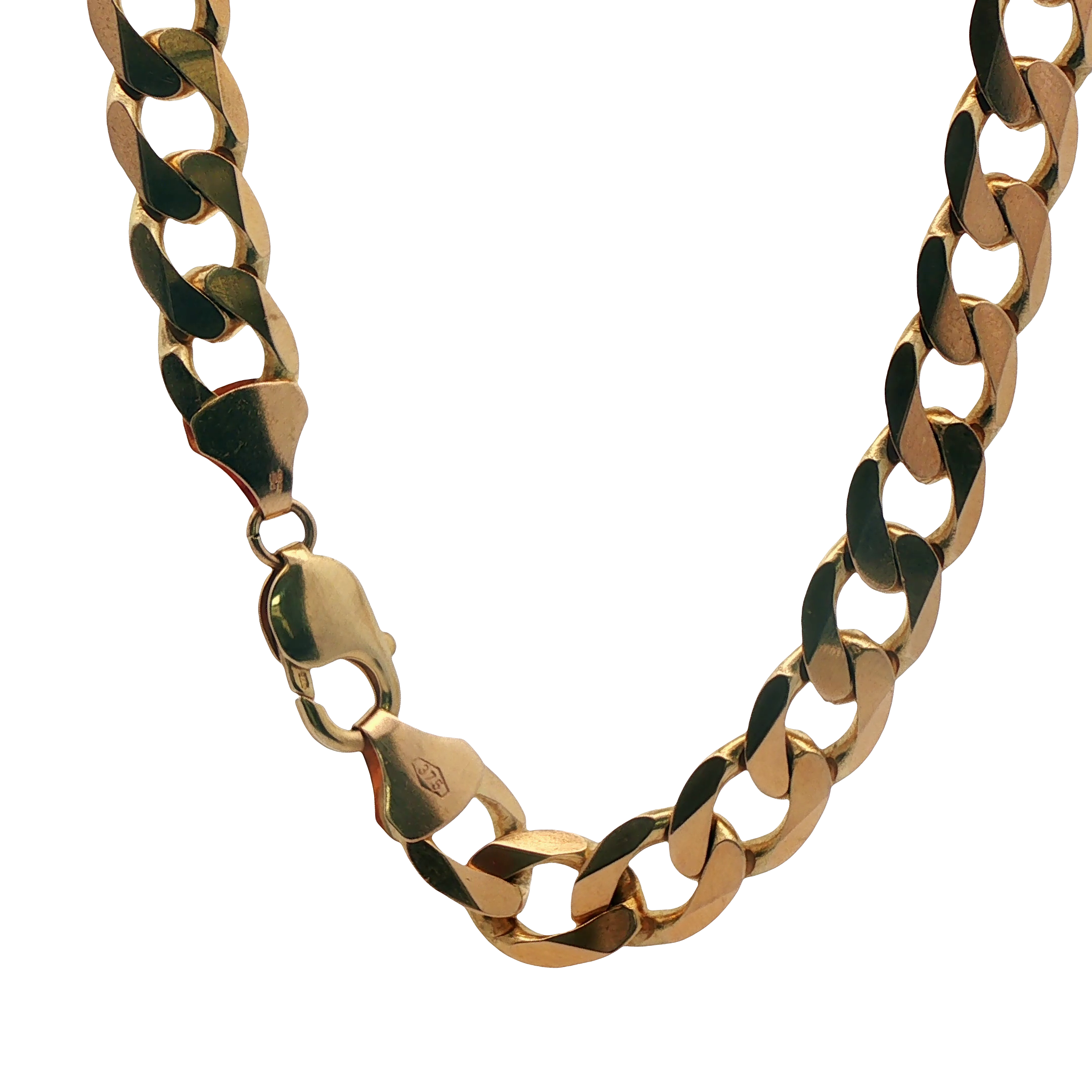 24" Pre-owned 9CT Flat Curb Chain Necklace (103.20g)