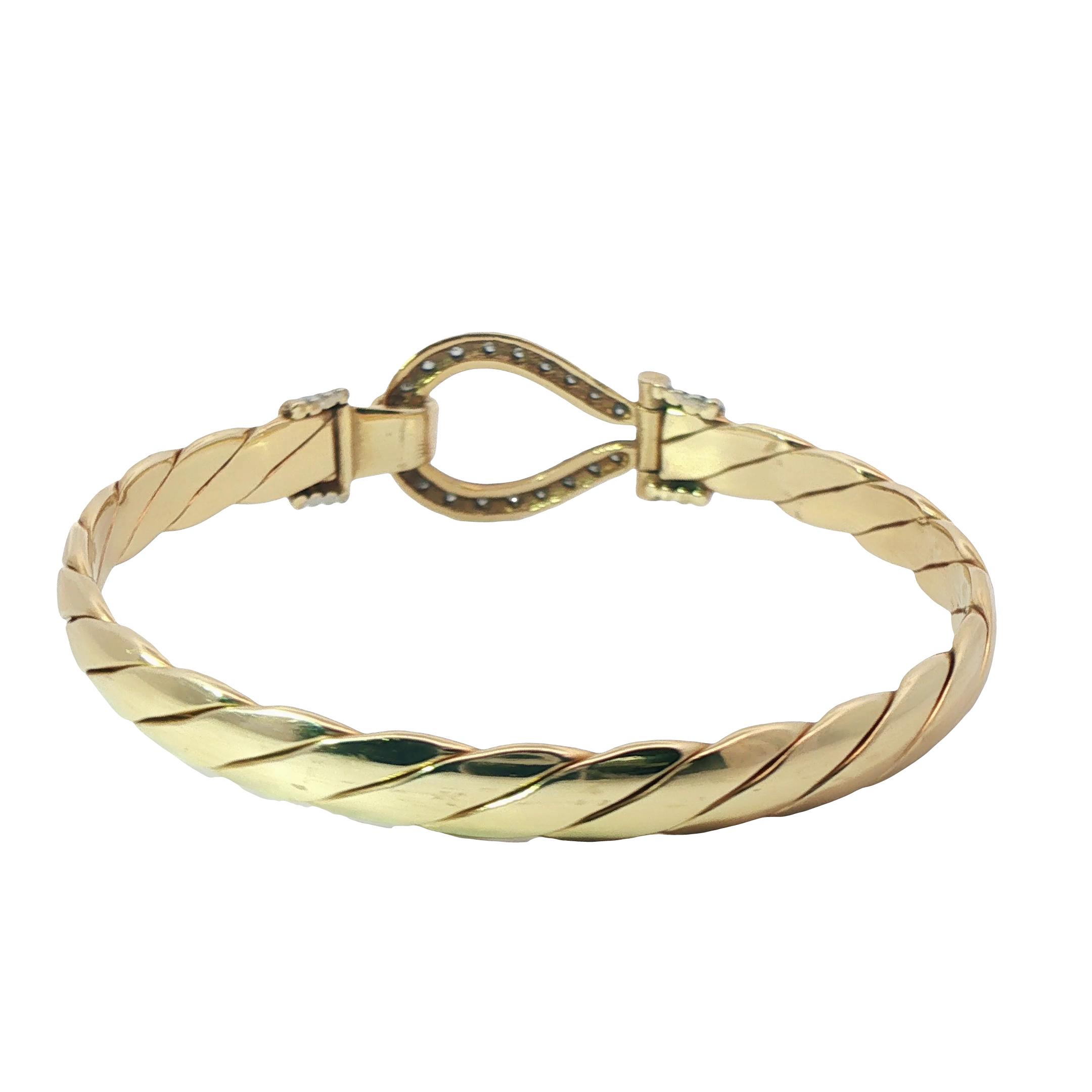 6.5" Pre-owned 9CT Stone Set Hook & Loop Bangle (21.49g)