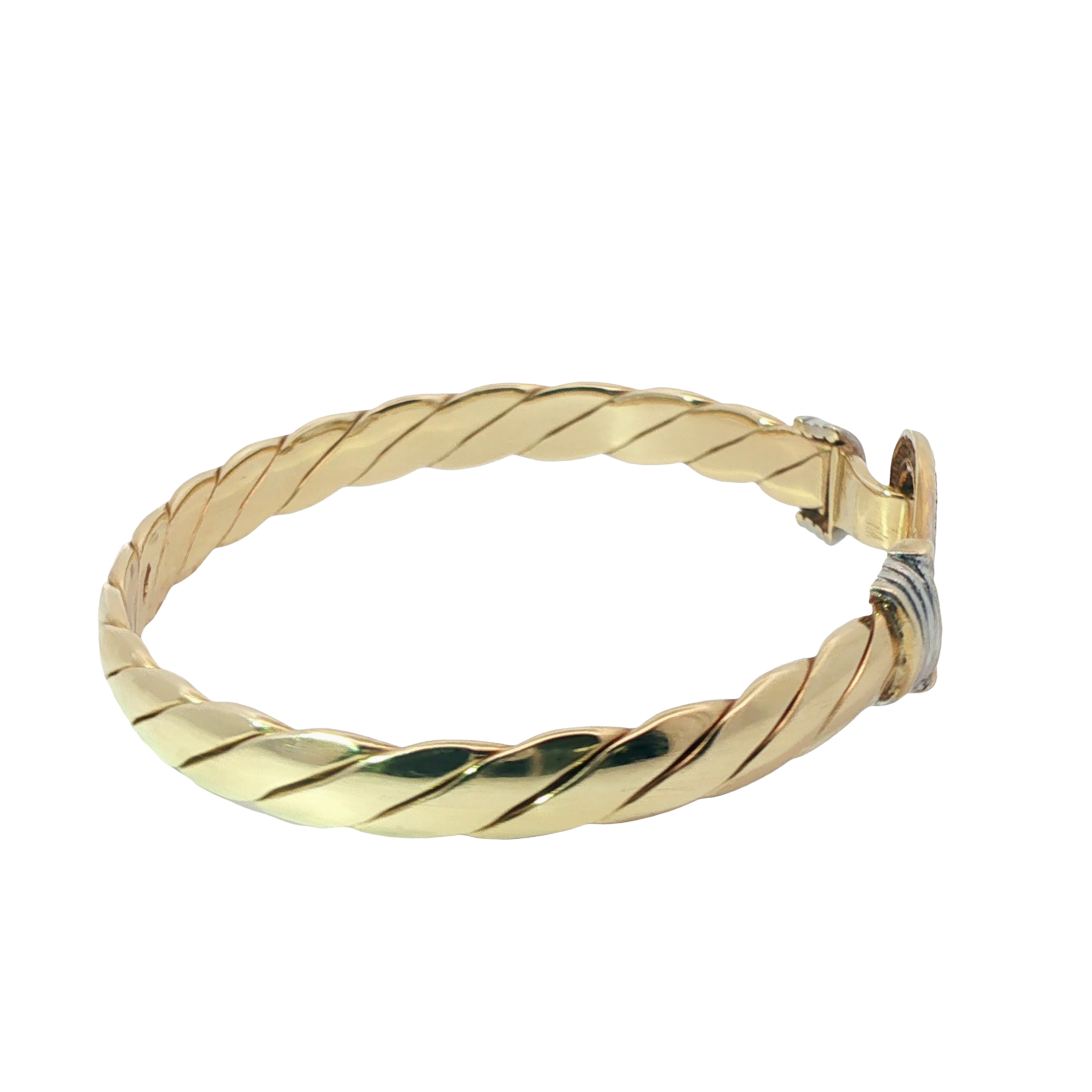 6.5" Pre-owned 9CT Stone Set Hook & Loop Bangle (21.49g)