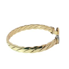 6.5" Pre-owned 9CT Stone Set Hook & Loop Bangle (21.49g)