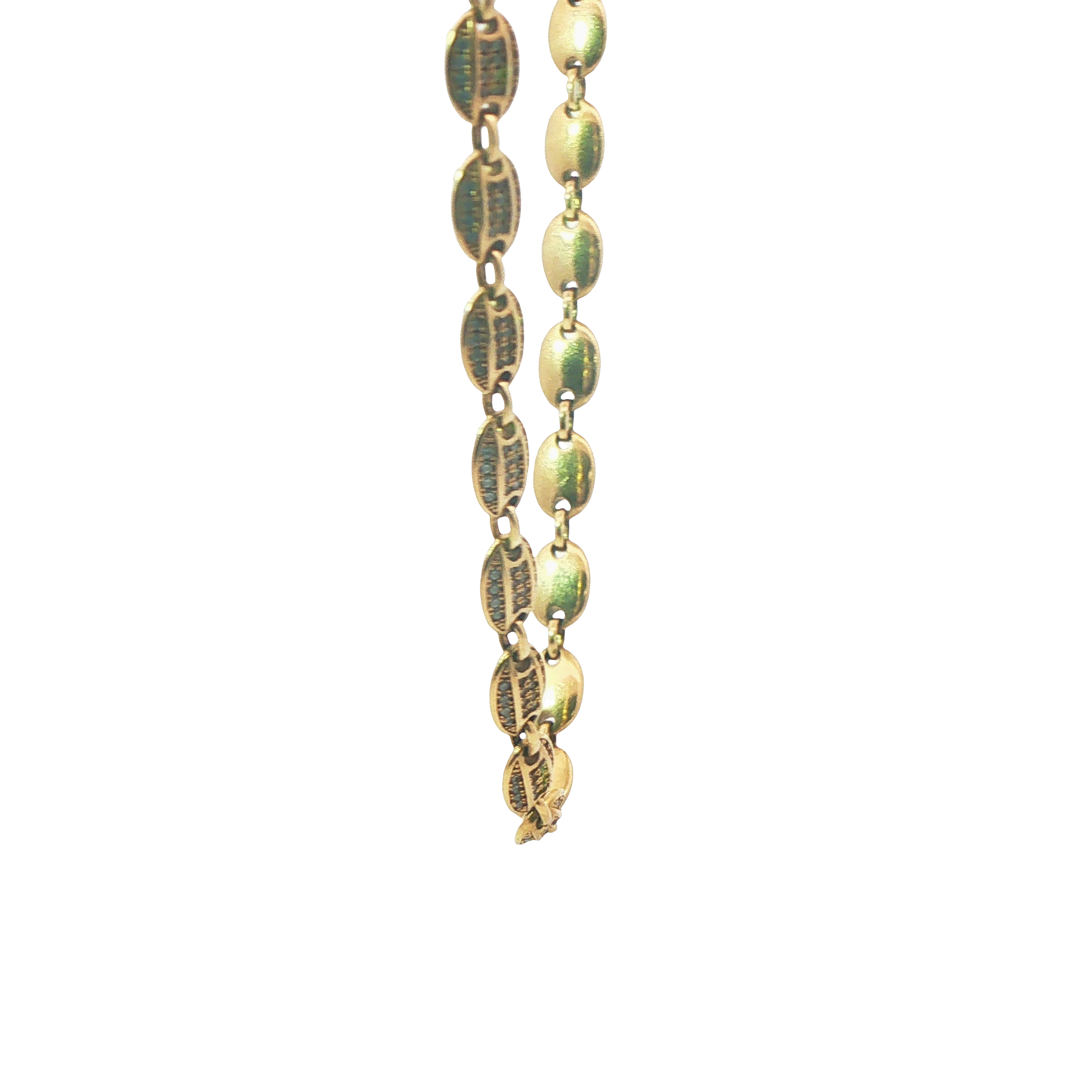 36" - Pre-Owned - 9ct - Coffee Bean Stone Set Chain ( 57.91g )