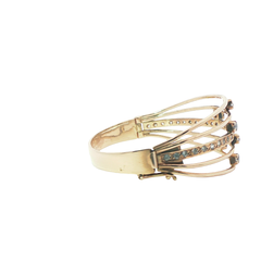 7" - Pre-owned - 9ct - Stone Set Bangle - ( 22.20g )