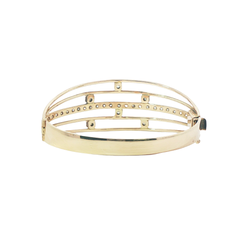 7" - Pre-owned - 9ct - Stone Set Bangle - ( 22.20g )