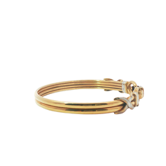 7" - Pre-Owned - 9ct - Double Hook Bangle With Cross Detailing ( 14.61g )