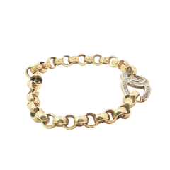 7" Pre-owned 9CT Double Horse Shoe Belcher Bracelet (15.17g)