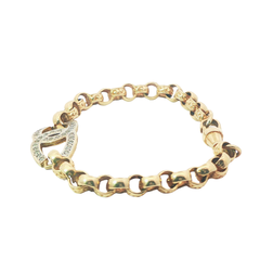 7" Pre-owned 9CT Double Horse Shoe Belcher Bracelet (15.17g)