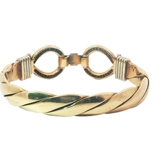 8.25" Pre-Owned 9CT Stone Set Double Hook & Loop Bracelet (97.65g)