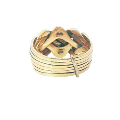 9CT Pre-owned Puzzle Ring (Size Q1/2)