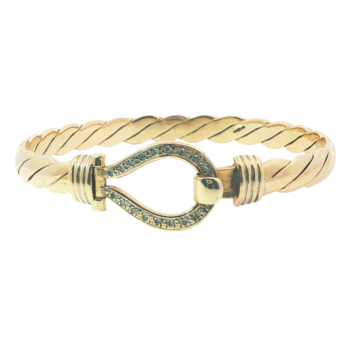 6.75" Pre-owned 9CT Stone Set Hook & Loop Bangle (21.58g)