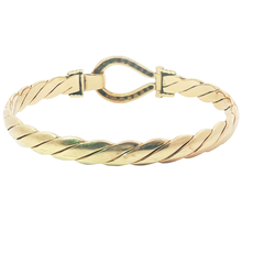 6.75" Pre-owned 9CT Stone Set Hook & Loop Bangle (21.58g)