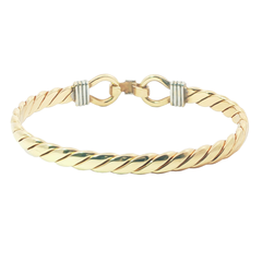 6.75" Pre-owned 9CT Double Hook & Loop Bangle (28.36g)