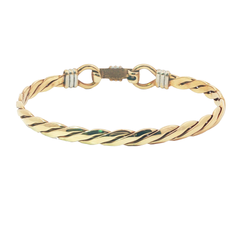 7" Pre-Owned 9CT Double Hook & Loop Bangle (19.36g)