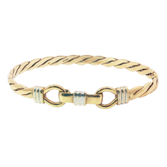 7" Pre-Owned 9CT Double Hook & Loop Bangle (19.36g)