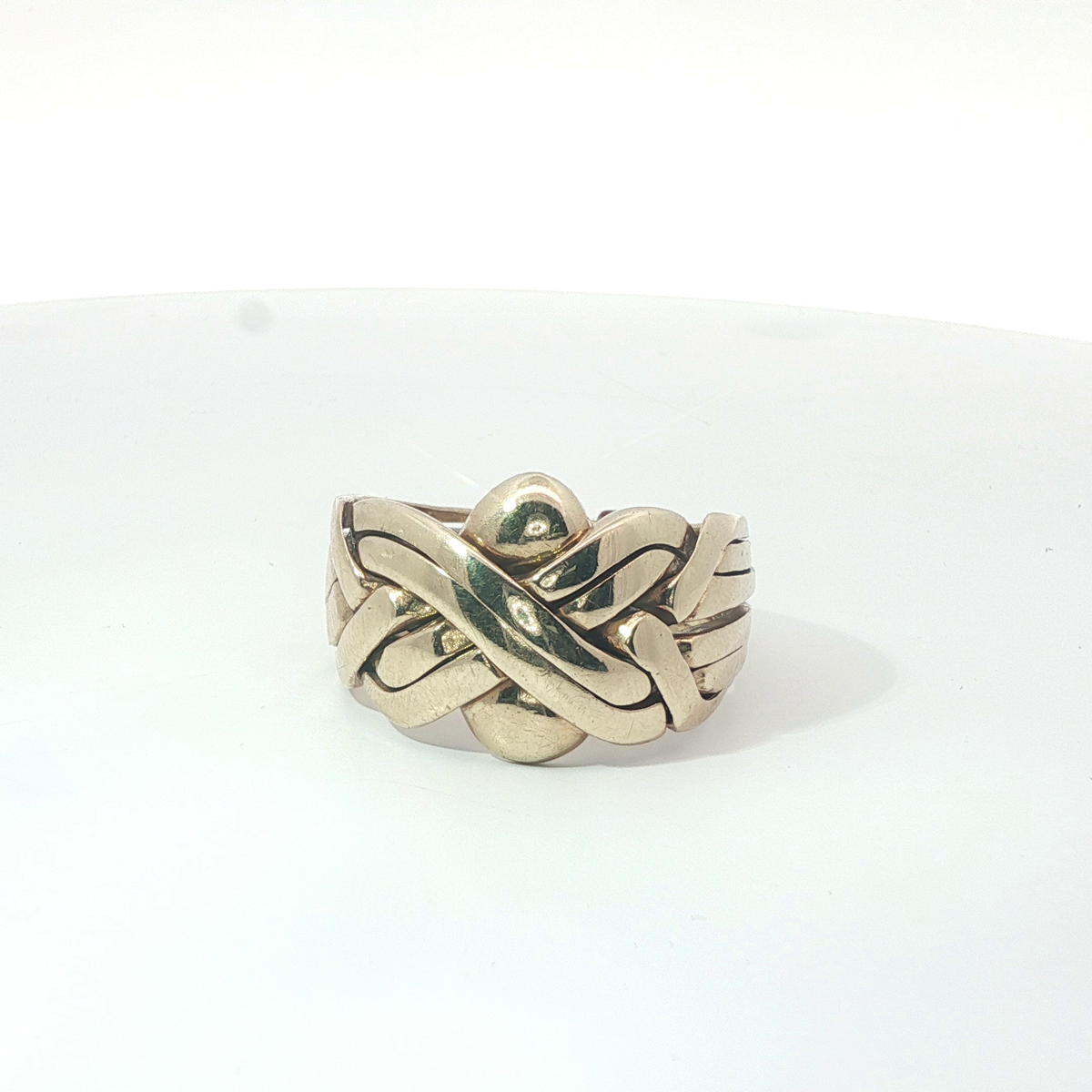 Size W - Pre Owned - 9ct - Puzzle Ring - ( 10.37g )