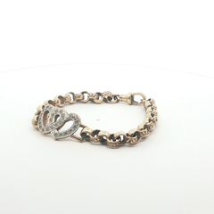 7.5" - Pre Owned - 9ct - Double Heart Belcher Bracelet - ( 16.60g )