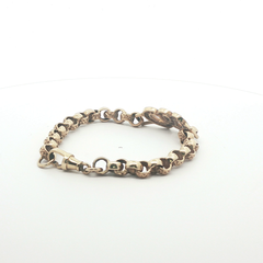 7.5" - Pre Owned - 9ct - Double Heart Belcher Bracelet - ( 16.60g )