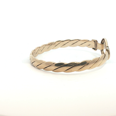 7.75' - Pre Owned - 9ct -Stone Set Hook And Loop - ( 36.50g )