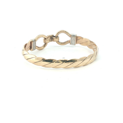 4.75'' - Pre Owned - 9ct - Childs Double Hook & Loop Bangle - ( 10.86g)