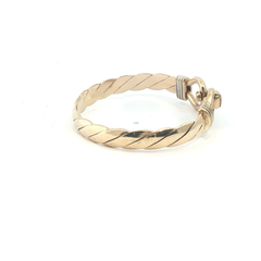 4.75'' - Pre Owned - 9ct - Childs Double Hook & Loop Bangle - ( 10.86g)