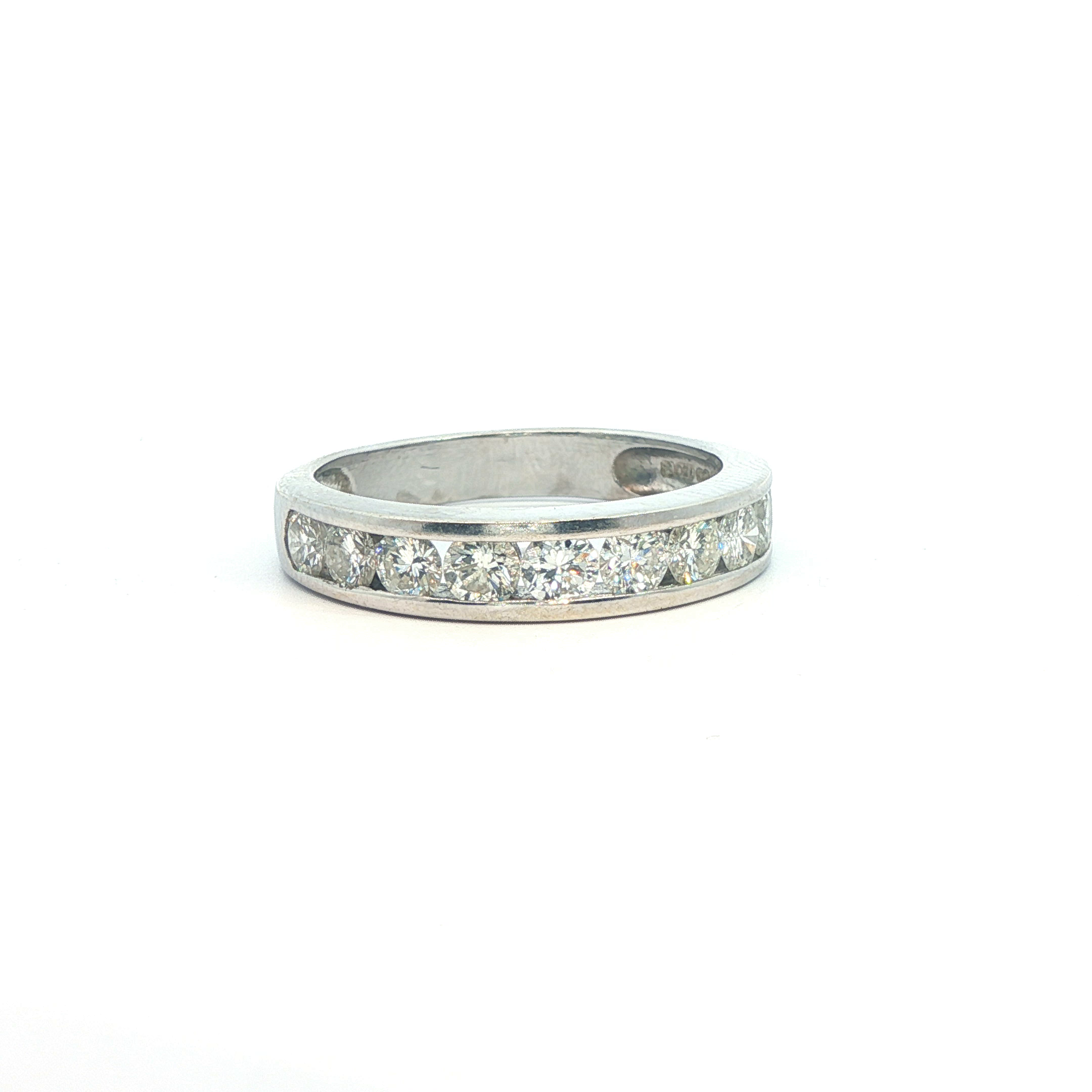 1.00ct Diamond Half Eternity Ring – 18ct White Gold (VS2, G–H) - Goldbank Jewellers