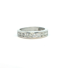 1.00ct Diamond Half Eternity Ring – 18ct White Gold (VS2, G–H) - Goldbank Jewellers