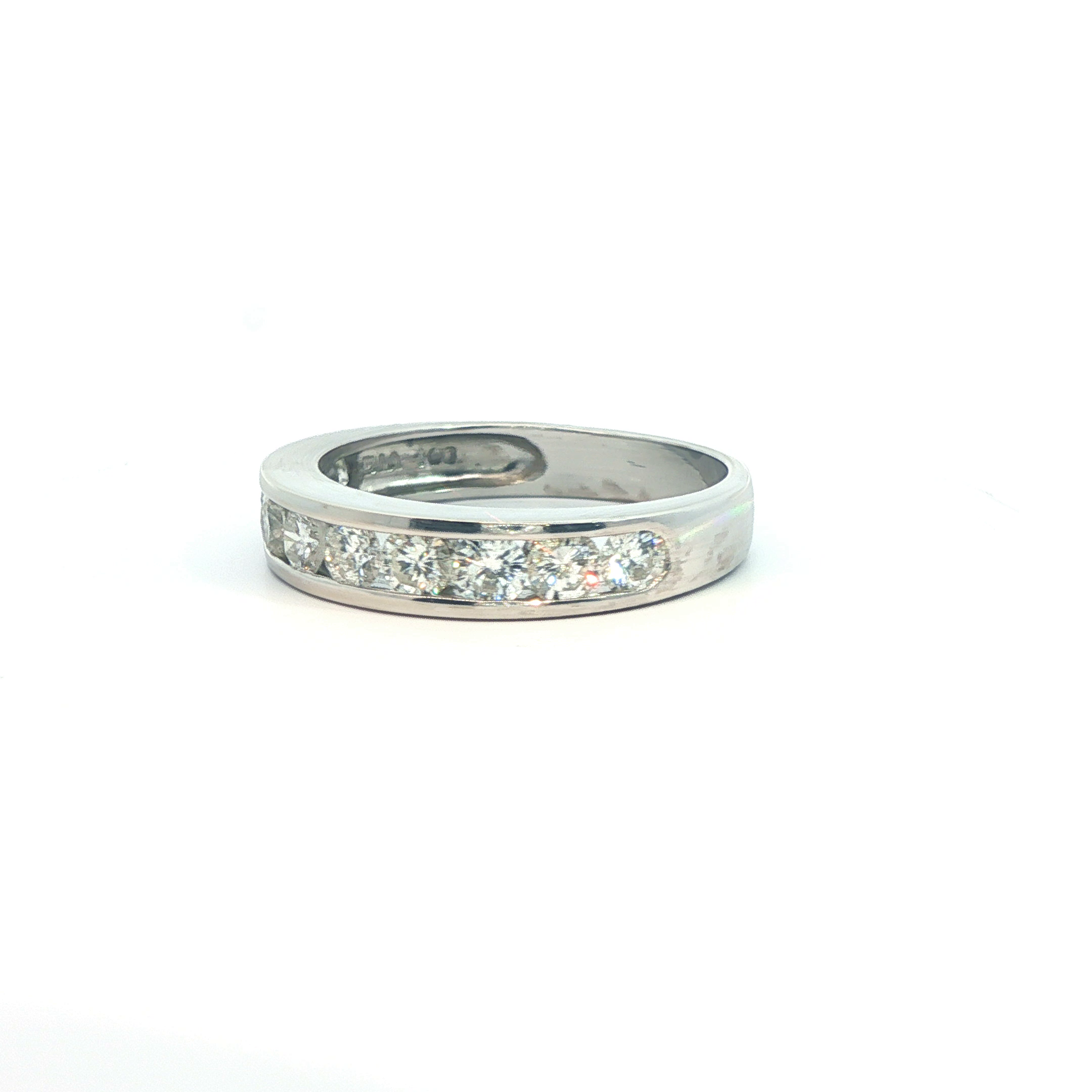 1.00ct Diamond Half Eternity Ring – 18ct White Gold (VS2, G–H) - Goldbank Jewellers
