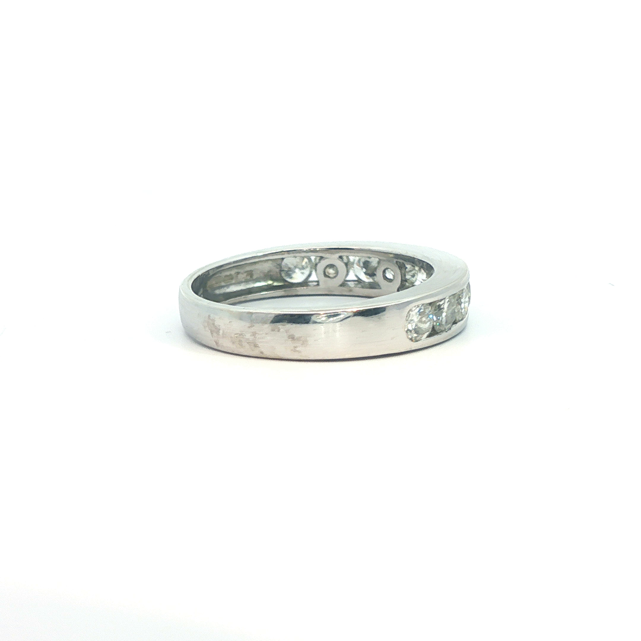 1.00ct Diamond Half Eternity Ring – 18ct White Gold (VS2, G–H) - Goldbank Jewellers