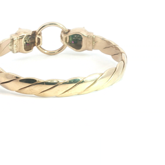 7.5'' - 9CT - Pre Owned - Leopard Head Bangle - ( 76g)