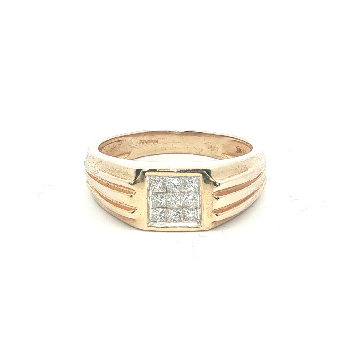 18k-0.5tcw-Gents Square Cut Diamond ring