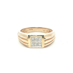 18k-0.5tcw-Gents Square Cut Diamond ring