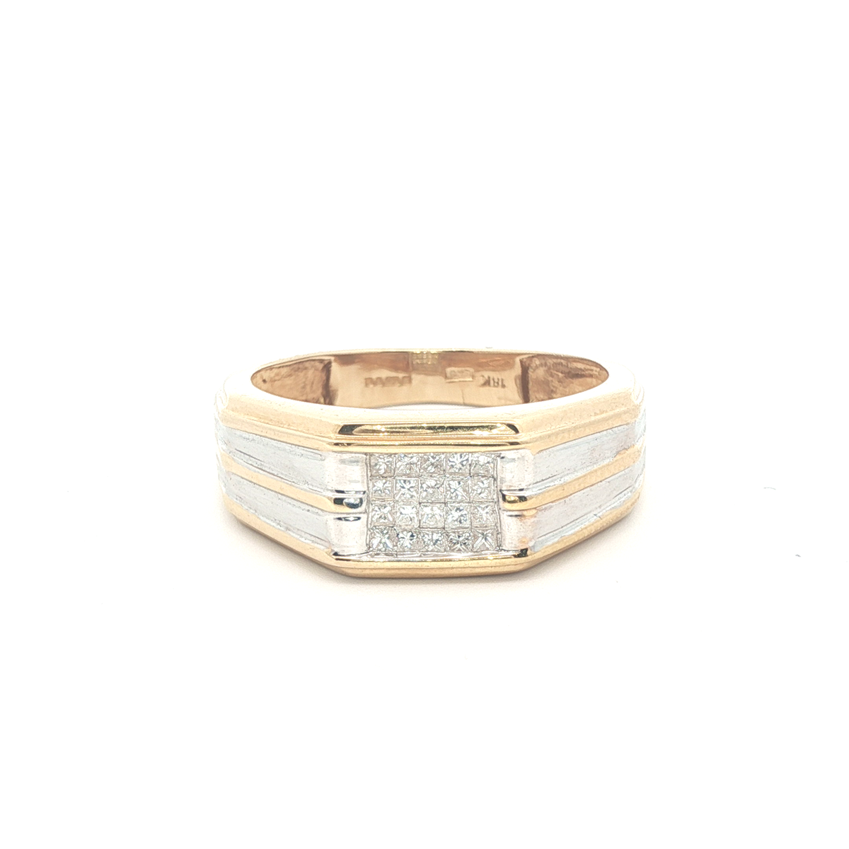18k-0.25tcw-Gents square Brilliant Cut Diamonds