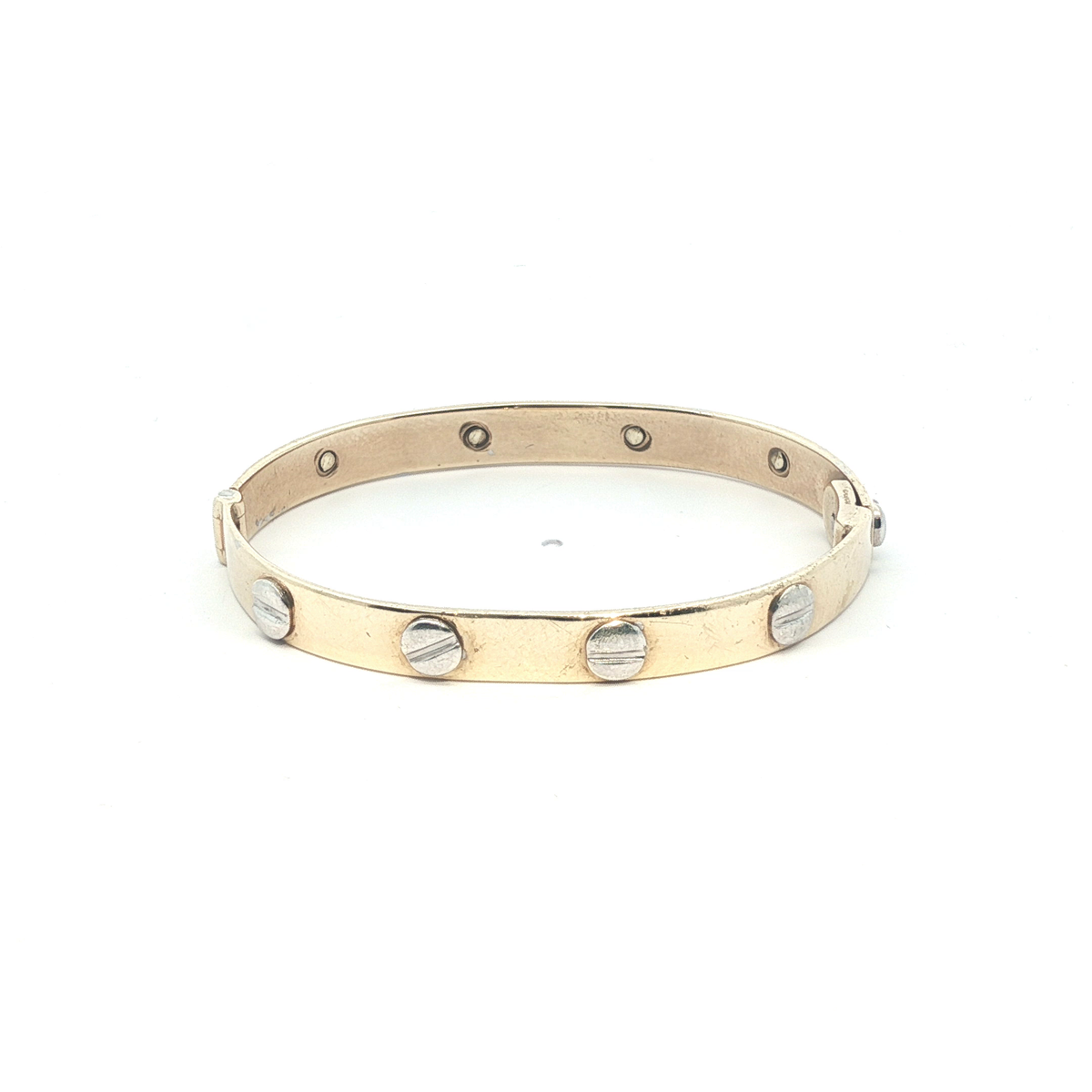 4.75'' - Pr Owned - 9ct - Screw Style Childs Bangle - ( 9.00g ) - Goldbank Jewellers
