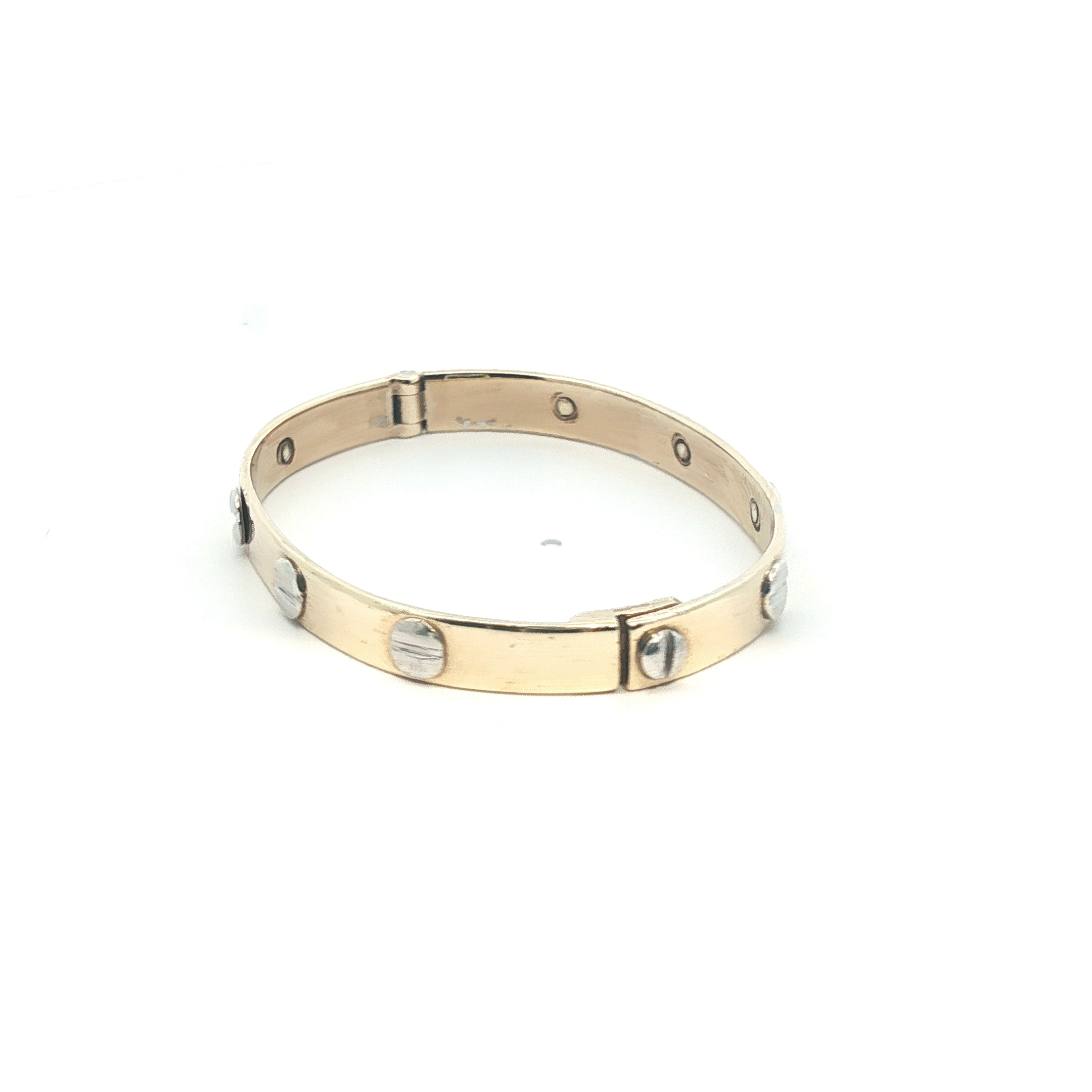 4.75'' - Pr Owned - 9ct - Screw Style Childs Bangle - ( 9.00g ) - Goldbank Jewellers