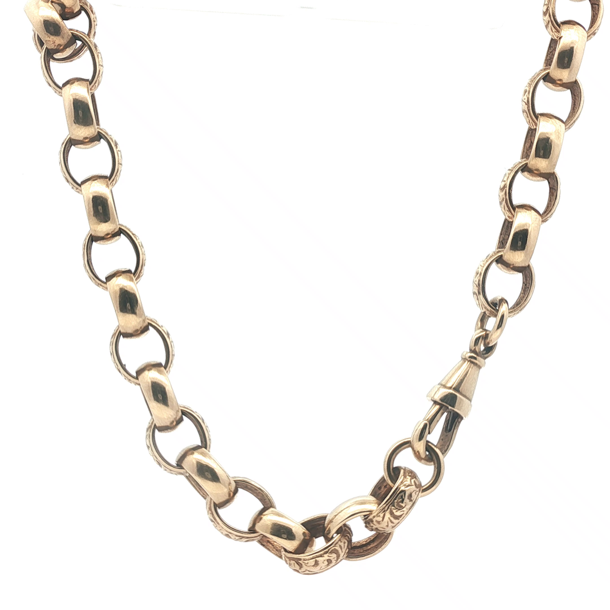 24'' - Pre Owned - 9ct - Patterned Belcher Chain - ( 74.15g )