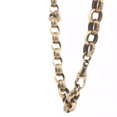 24'' - Pre Owned - 9ct - Patterned Belcher Chain - ( 74.15g )