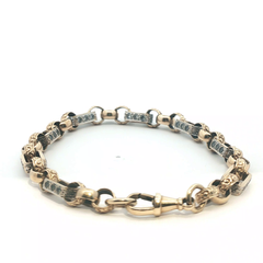 9'' - Pre Owned - 9ct Stone Set Gypsy Link Bracelet - ( 26.23g )