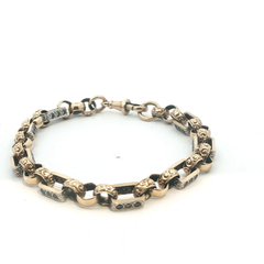 9'' - Pre Owned - 9ct Stone Set Gypsy Link Bracelet - ( 26.23g )
