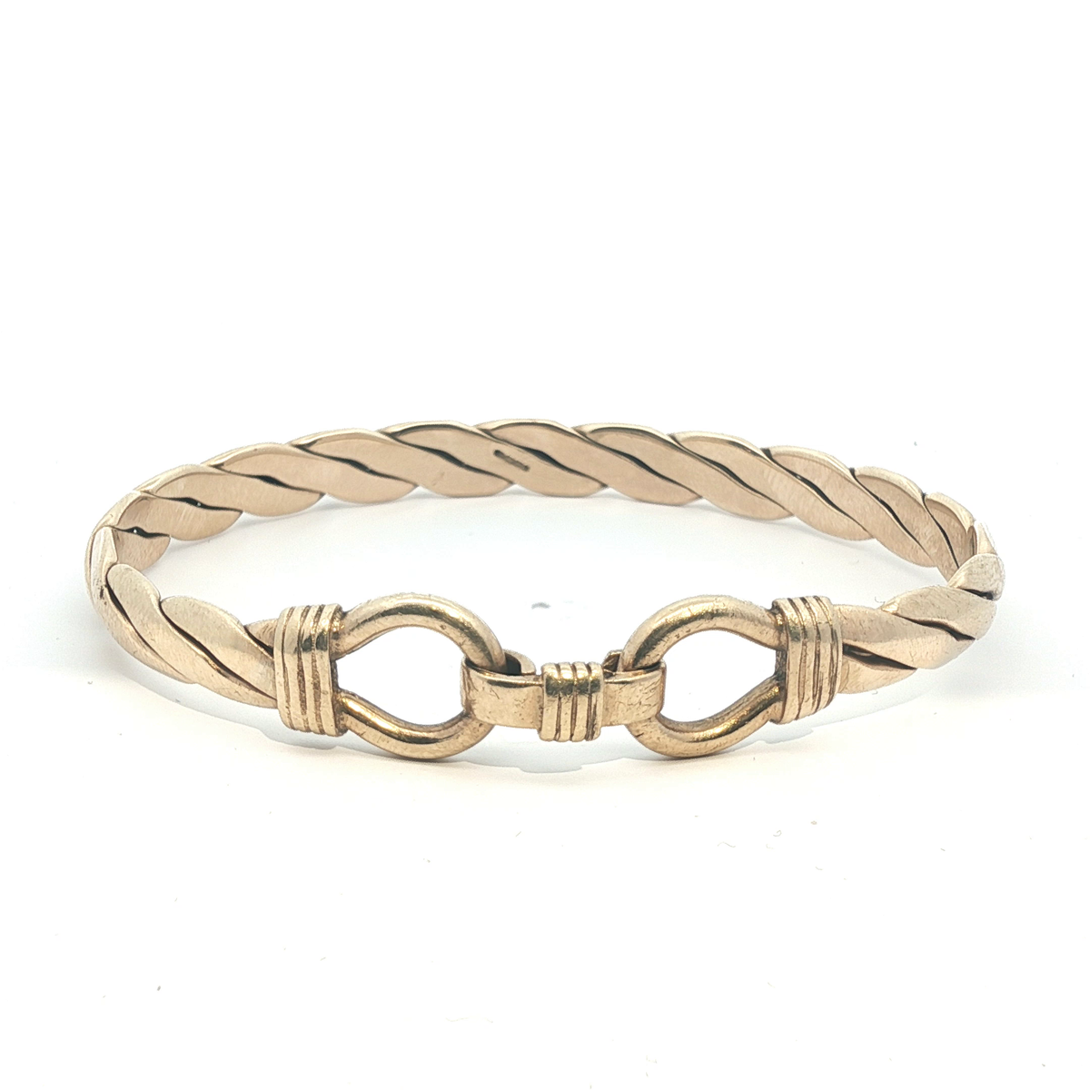 7.5'' - Pre Owned - 9ct - Double Hook Bangle - ( 34.39g )