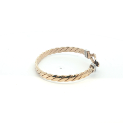 5.5'' - Pre Owned - 9ct - Stone Set Hook Bangle - ( 13.86g )