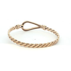 7'' - Pre Owned - 9ct - Twisted Hook Bangle - ( 19.78g )