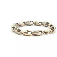 8'' - Pre Owned - 9ct - Stone Set Tulip Bracelet - ( 25.61g )