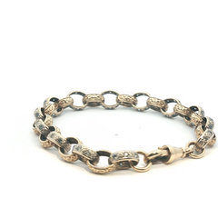 9.5'' - Pre Owned - 9ct - Stone Set Belcher Bracelet - ( 32.65g )