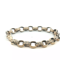 9.5'' - Pre Owned - 9ct - Stone Set Belcher Bracelet - ( 32.65g )